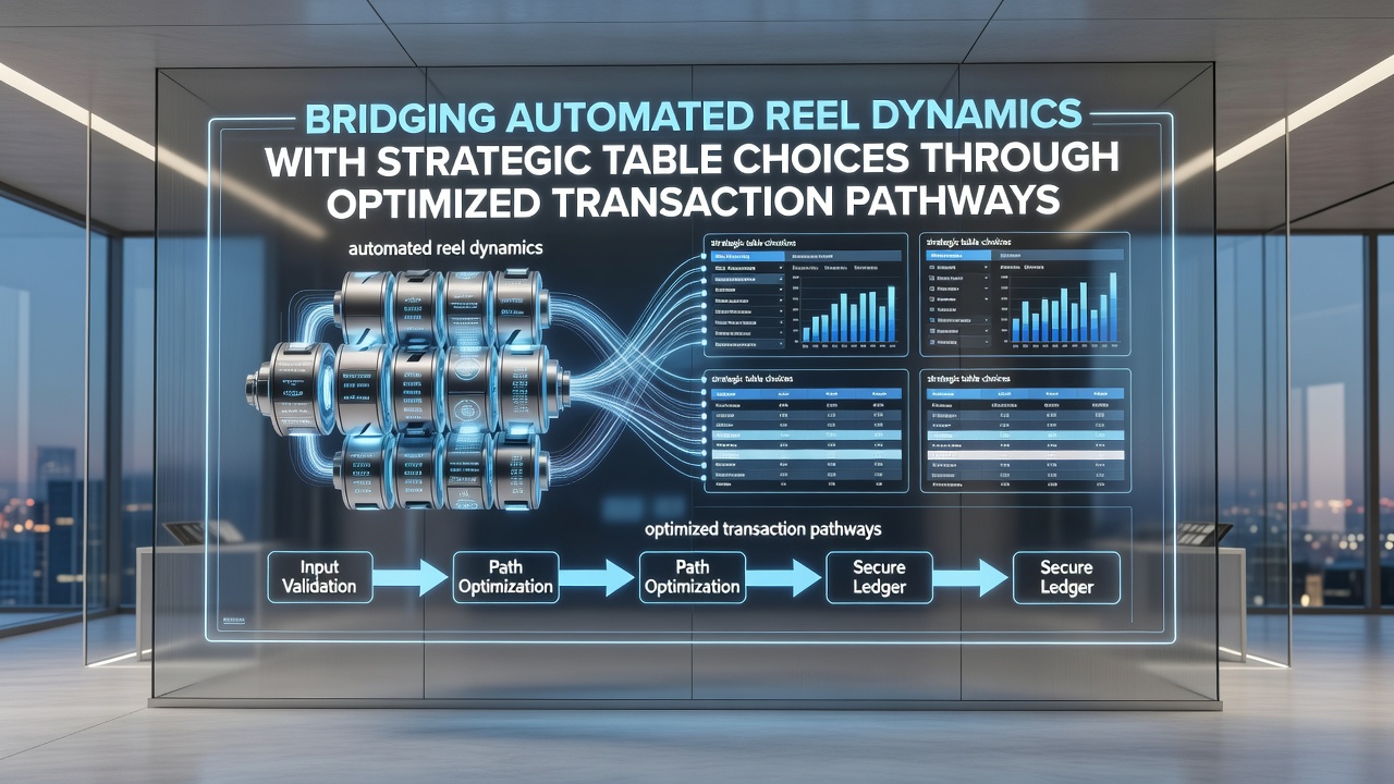 Digital transaction pathway diagram connecting slot reels to table game interfaces via optimized payment systems