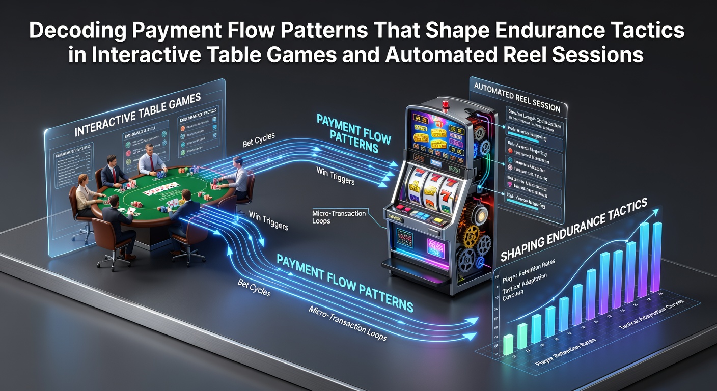 Illustration of payment flow patterns connecting interactive table games and automated reel sessions in casino environments
