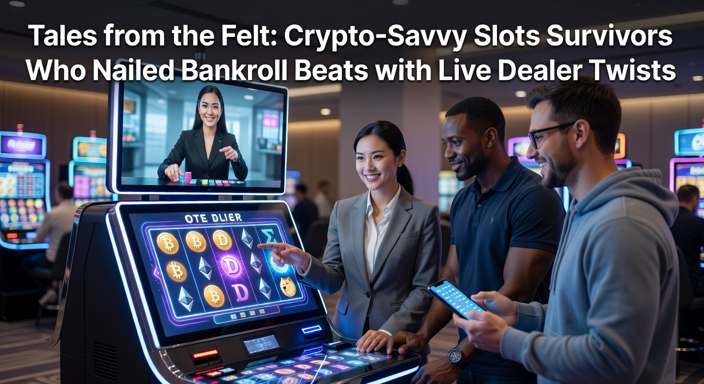 A crypto-savvy player celebrating a big win on a live dealer slot hybrid table, surrounded by digital wallets and spinning reels